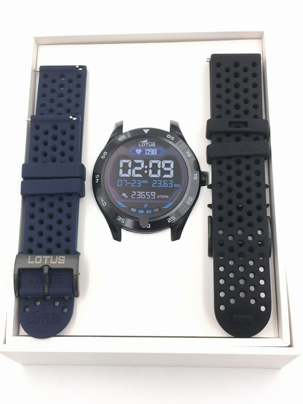 Reloj de hombre smartwatch Lotus con dos correas silicona negra