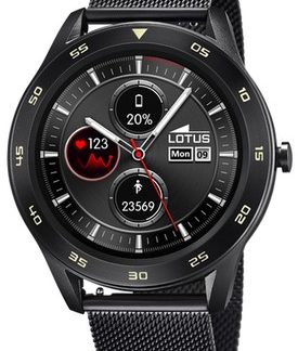 Reloj de hombre smartwatch Lotus con dos correas silicona negra