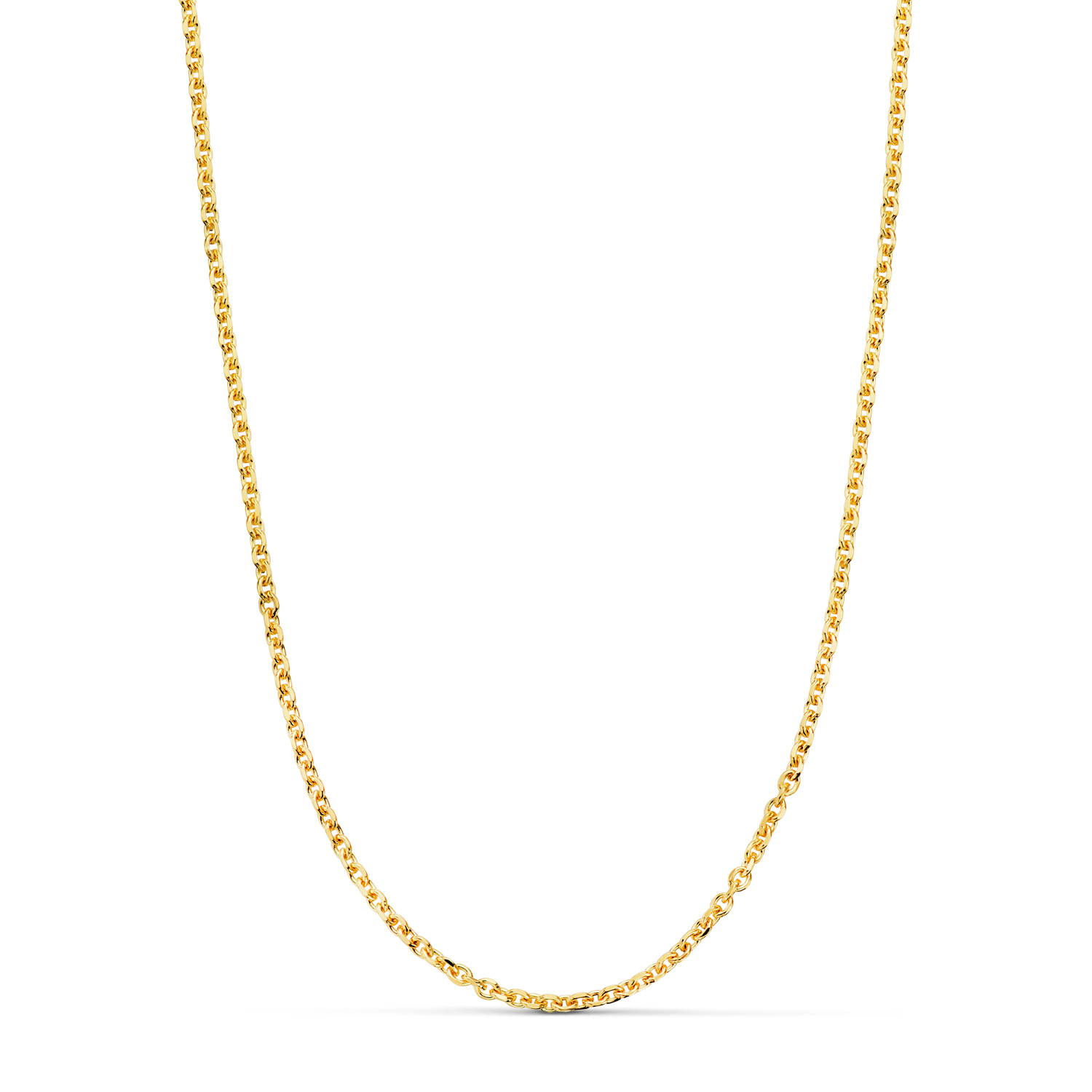 18K CADENA ORO AMARILLO MACIZA FORZADA ESLABON TALLADO. ANCHO: 2,3 MM LARGO: 60CM