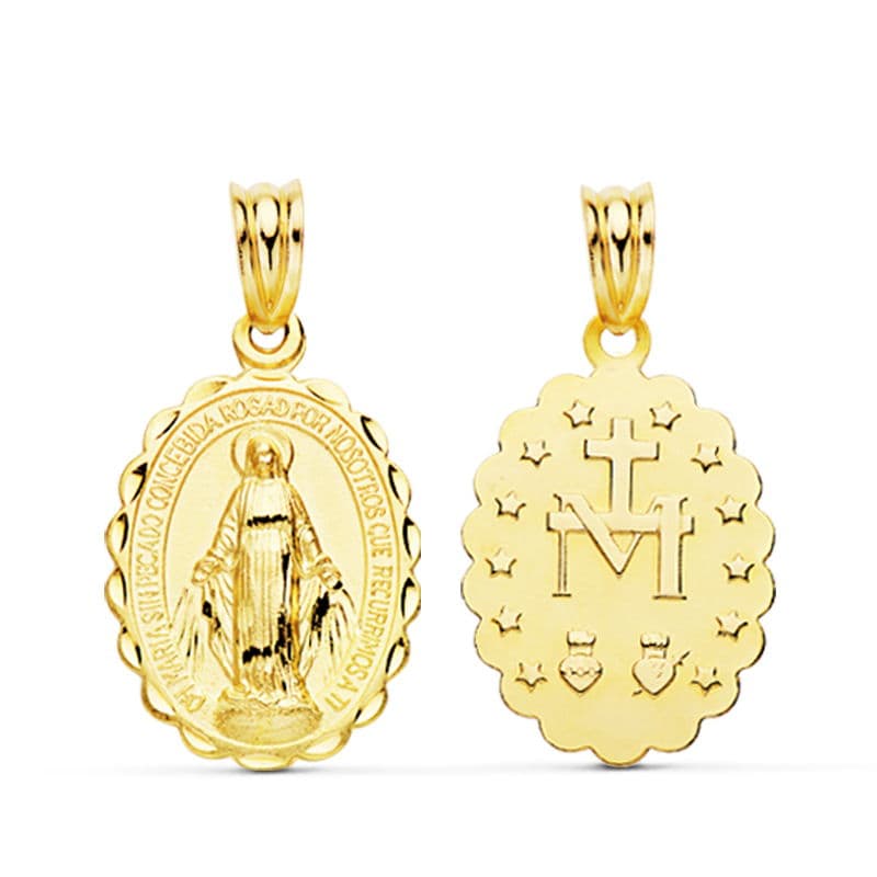 18K MEDALLA ORO AMARILLO ESCAPULARIO ORO AMARILLO VIRGEN DE LA MILAGROSA 23X14 MM 1.60 GR