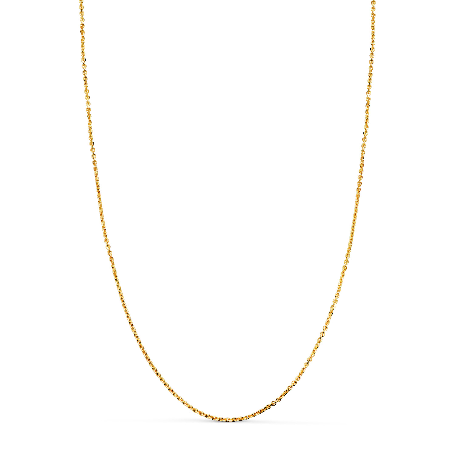 18K CADENA ORO AMARILLO MACIZA FORZADA ESLABON TALLADO. ANCHO: 1 MM LARGO: 60CM