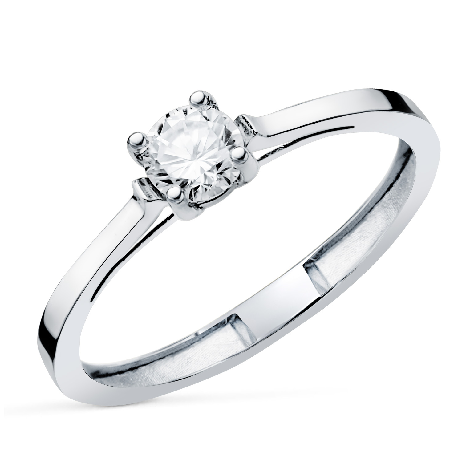 18K SOLITARIO ORO BLANCO 4 GARRAS CON DIAMANTE LABORATORIO 0,30 QTES. G - VS1