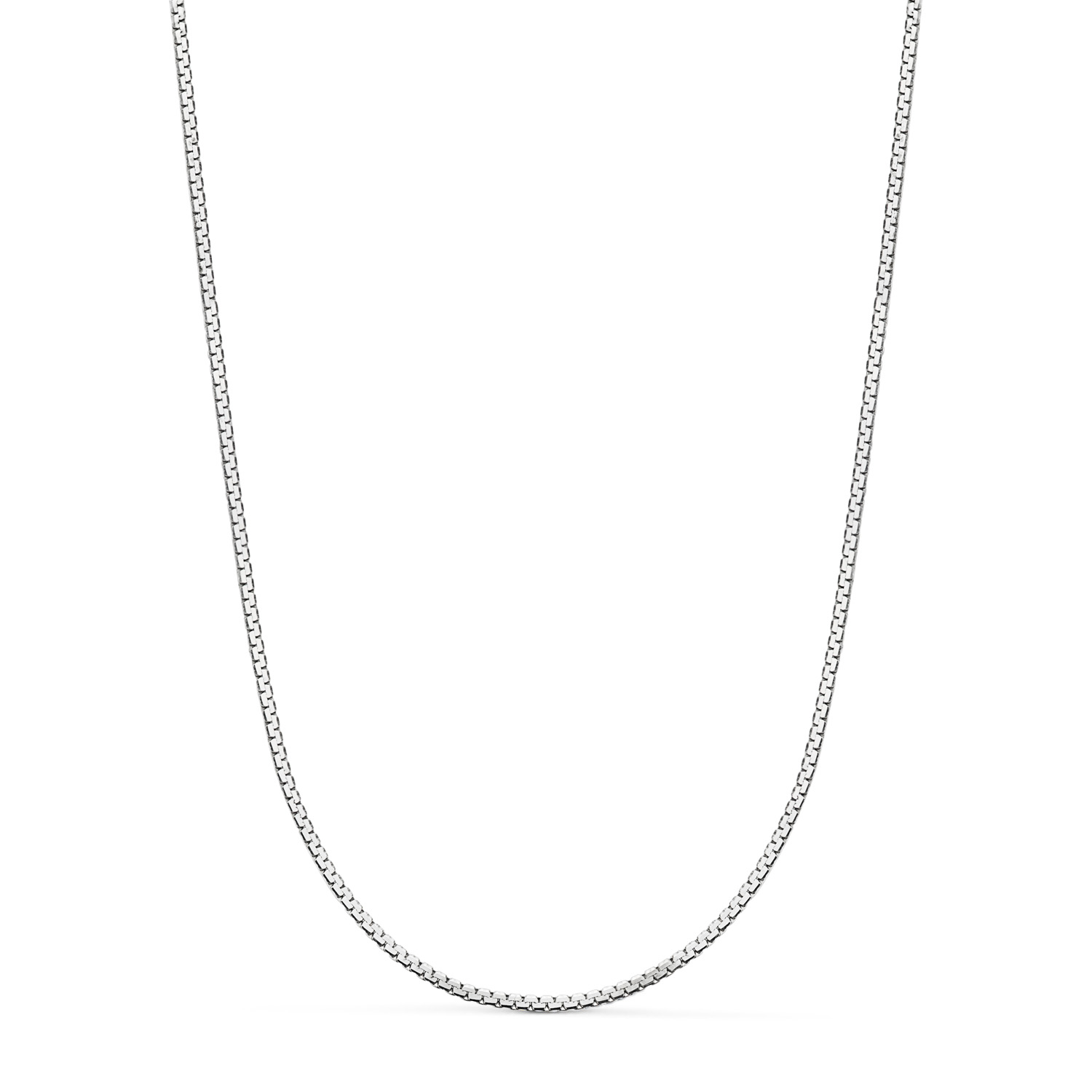 18K CADENA ORO BLANCO PLANA EN BRILLO. ANCHO: 1,2 MM. LARGO: 45 CM. CIERRE REASA