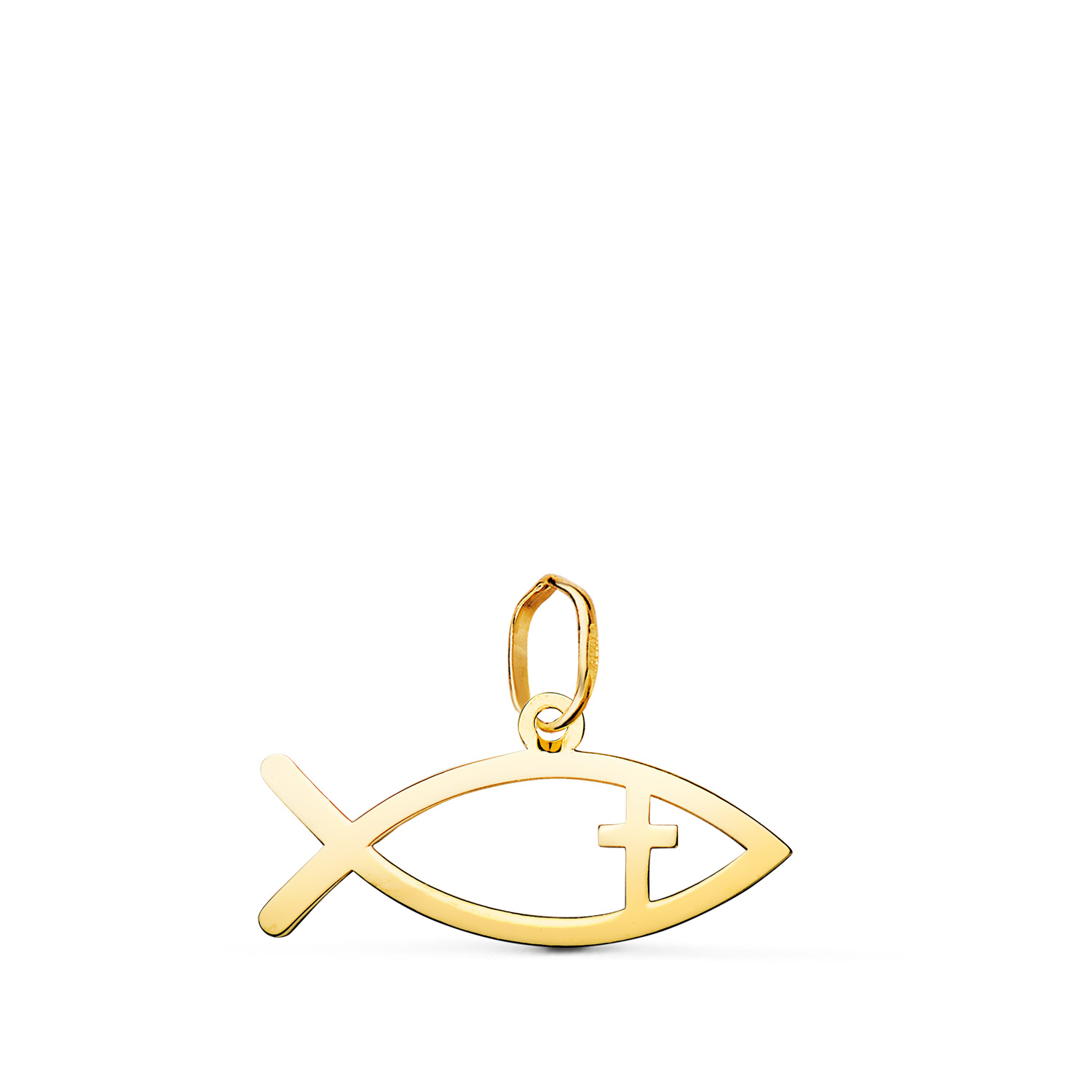 18K COLGANTE ORO AMARILLO PEZ DE LOS CRISTIANOS EN BRILLO. MEDIDA: 20 X 10 MM