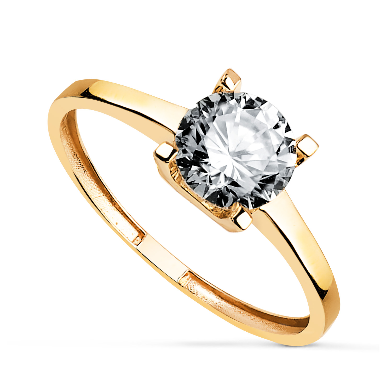 18K SOLITARIO ORO AMARILLO 4 GARRAS CON DIAMANTE LABORATORIO 1,03 QTES. TALLA BRILLANTE. D - VS2 CON CERTIFICADO DEL INSTITUTO GEMOLOGICO INTERNACIONAL