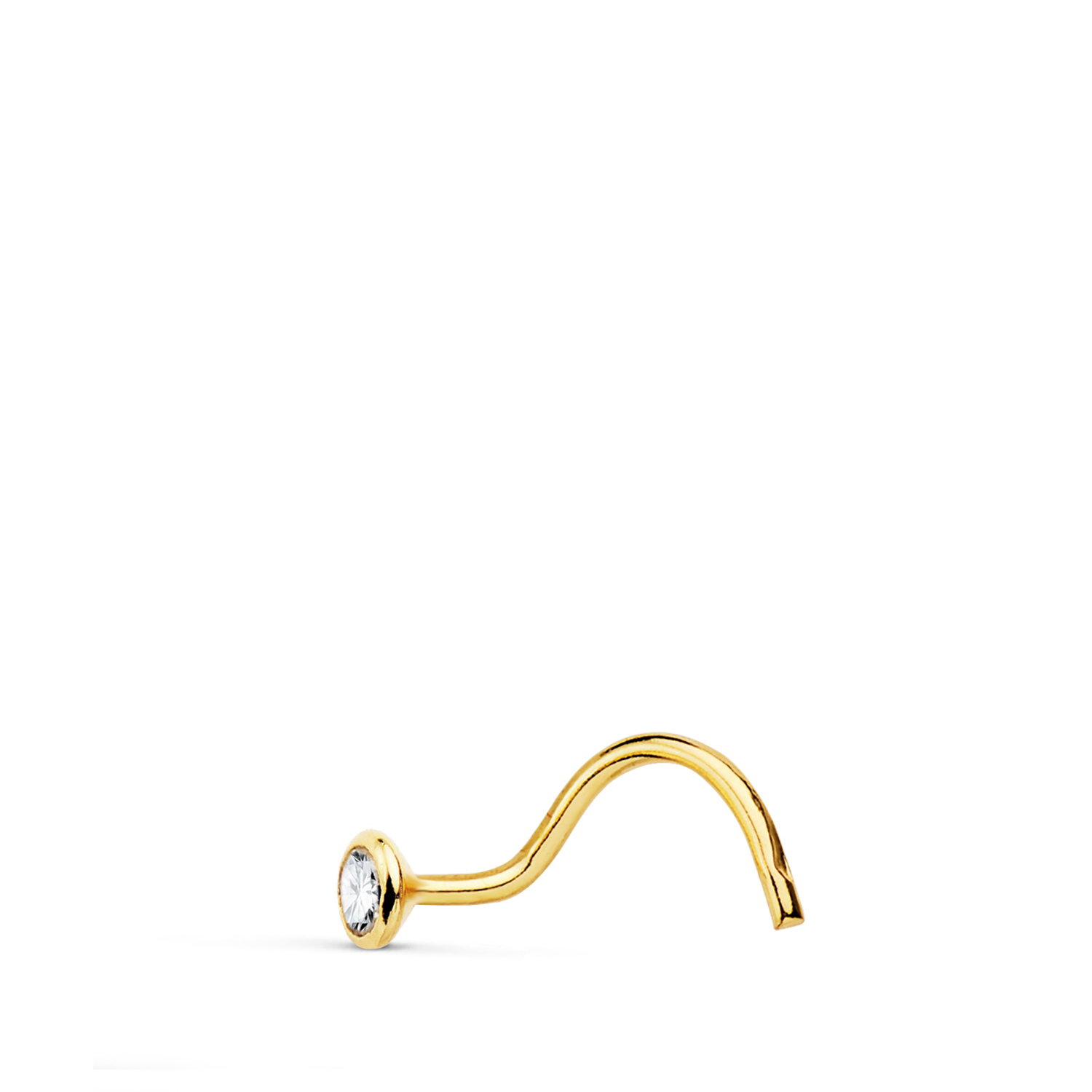 18K PIERCING ORO AMARILLO NARIZ CIRCONITA CHATON 3 MM (PEDIDO MINIMO 3 UNIDADES)